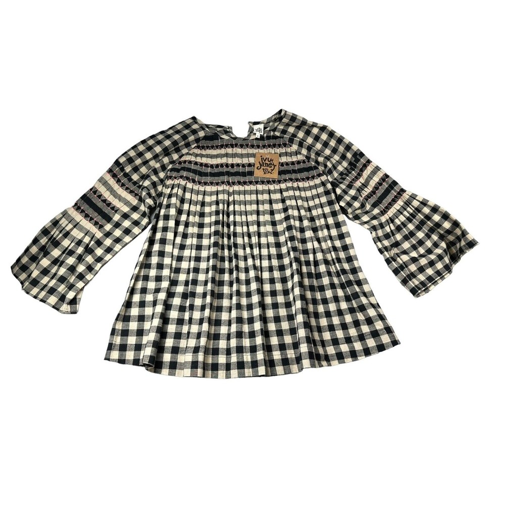 Ivy Jane Plaid‎ Top Bell Sleeve Connect In Top Size Small Blouse